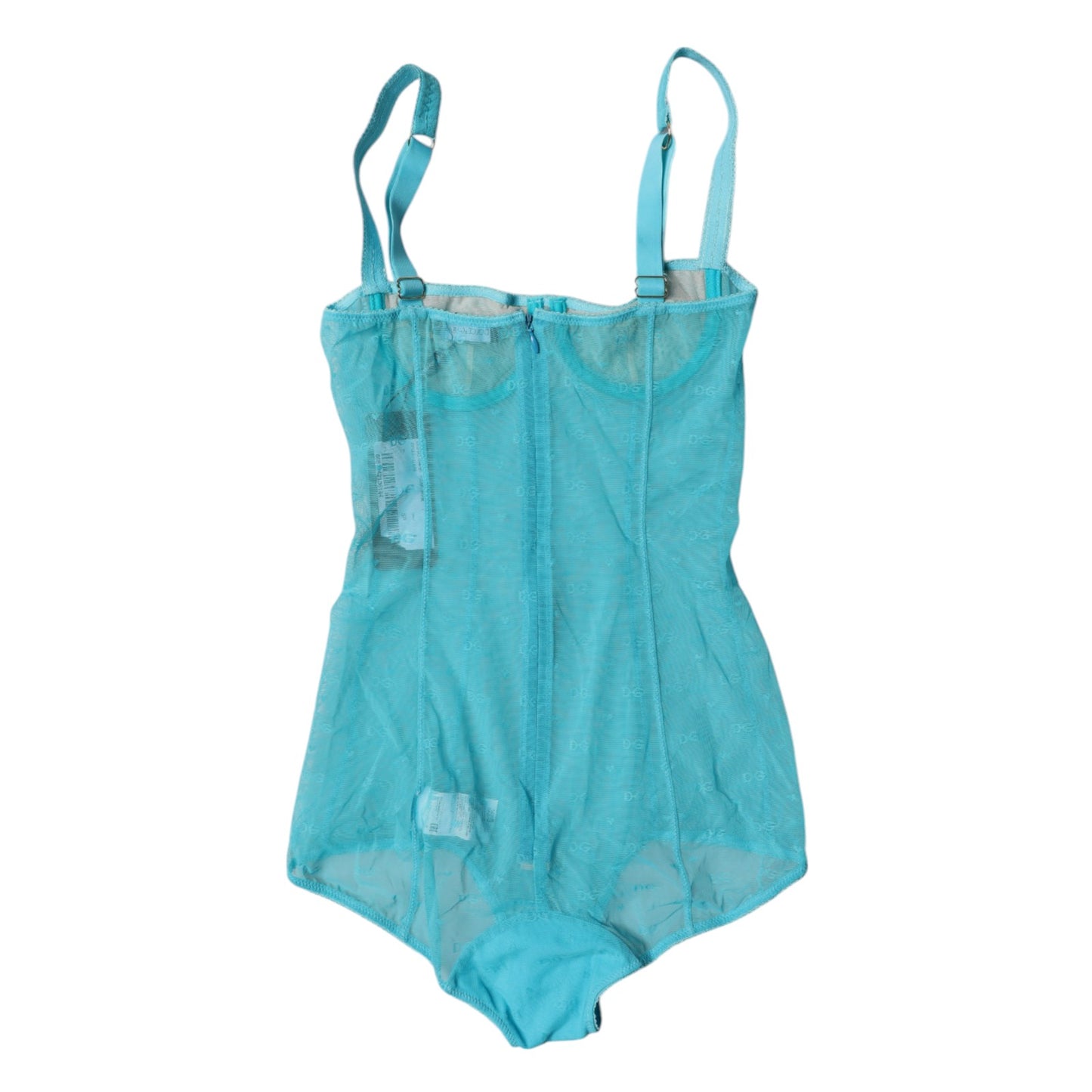 Body con sujetador balconette de tul azul