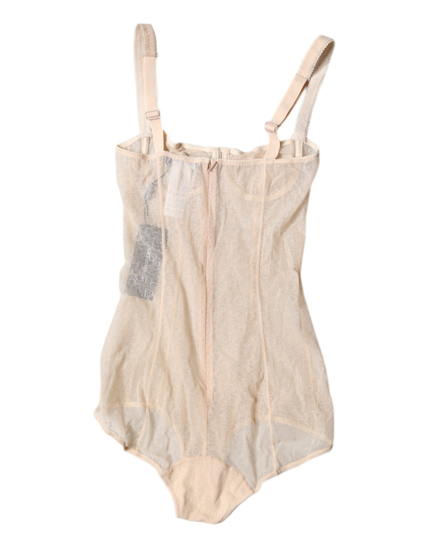 Body con sujetador balconette de tul beige