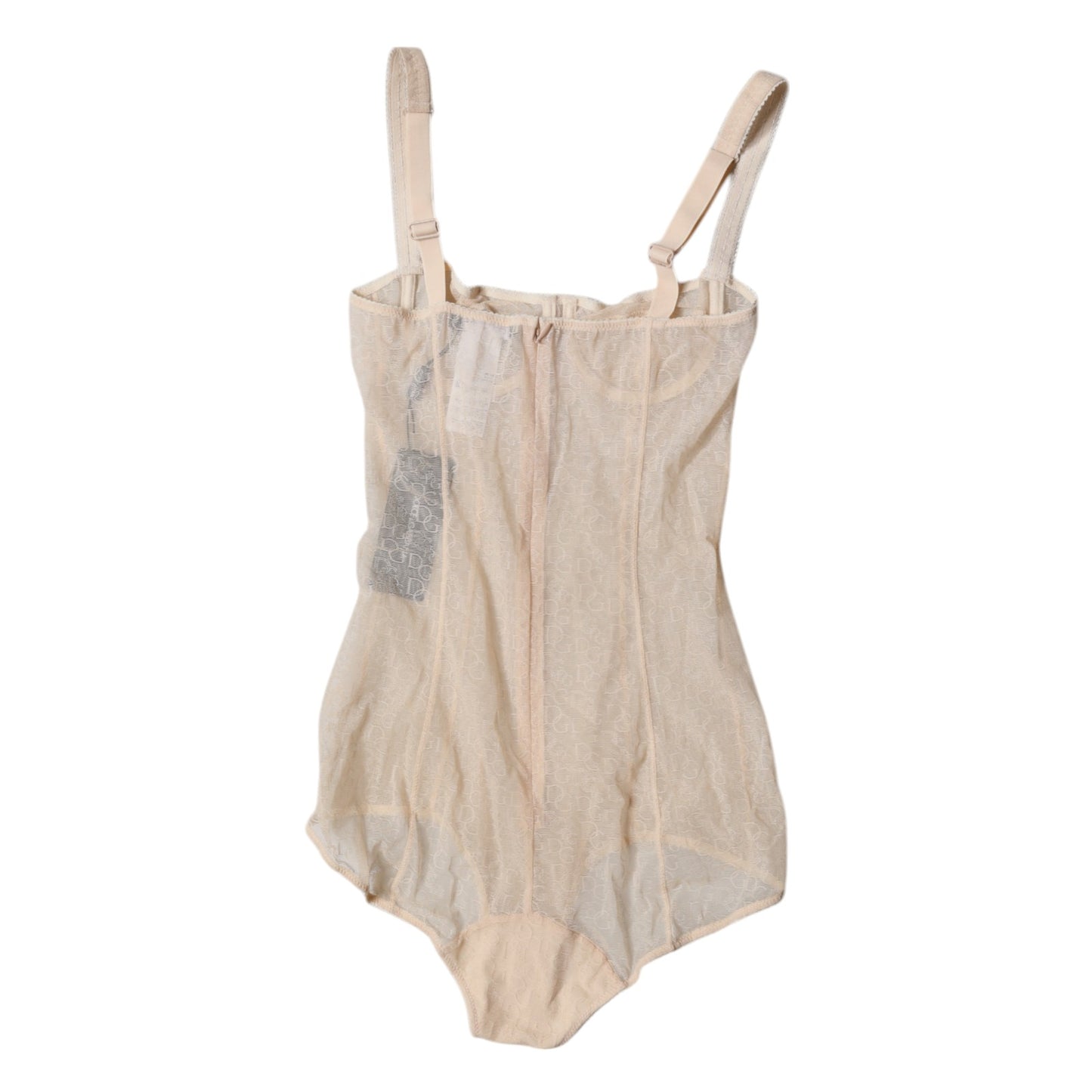 Body con sujetador balconette de tul beige