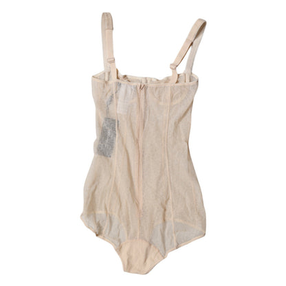 Body con sujetador balconette de tul beige