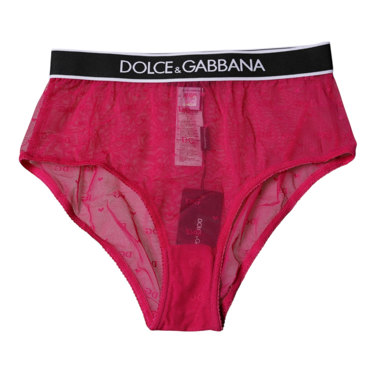 Braguita de cintura media de nailon y tul fucsia