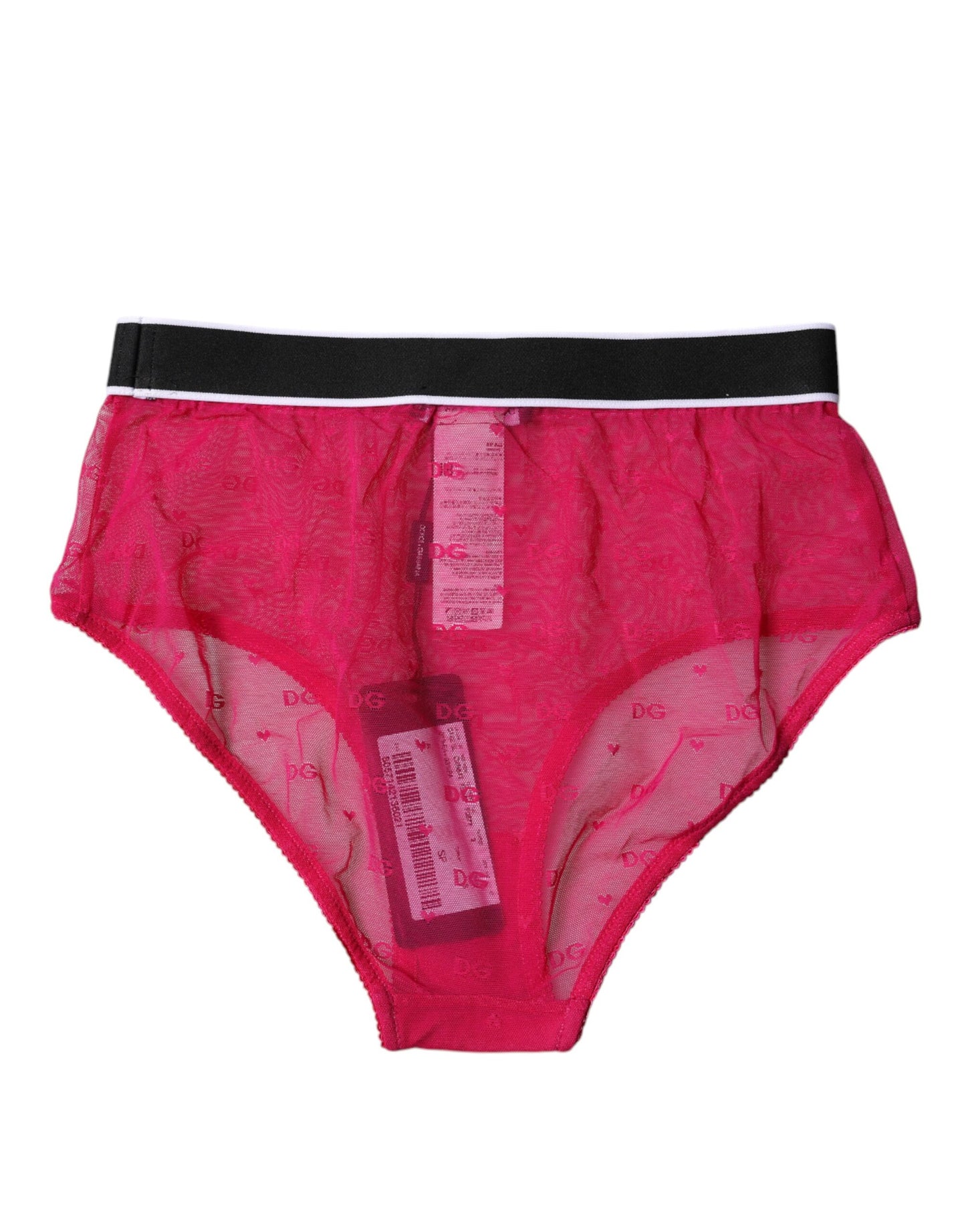 Braguita de cintura media de nailon y tul fucsia