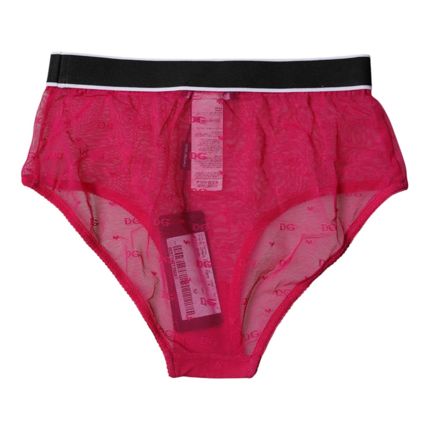 Braguita de cintura media de nailon y tul fucsia