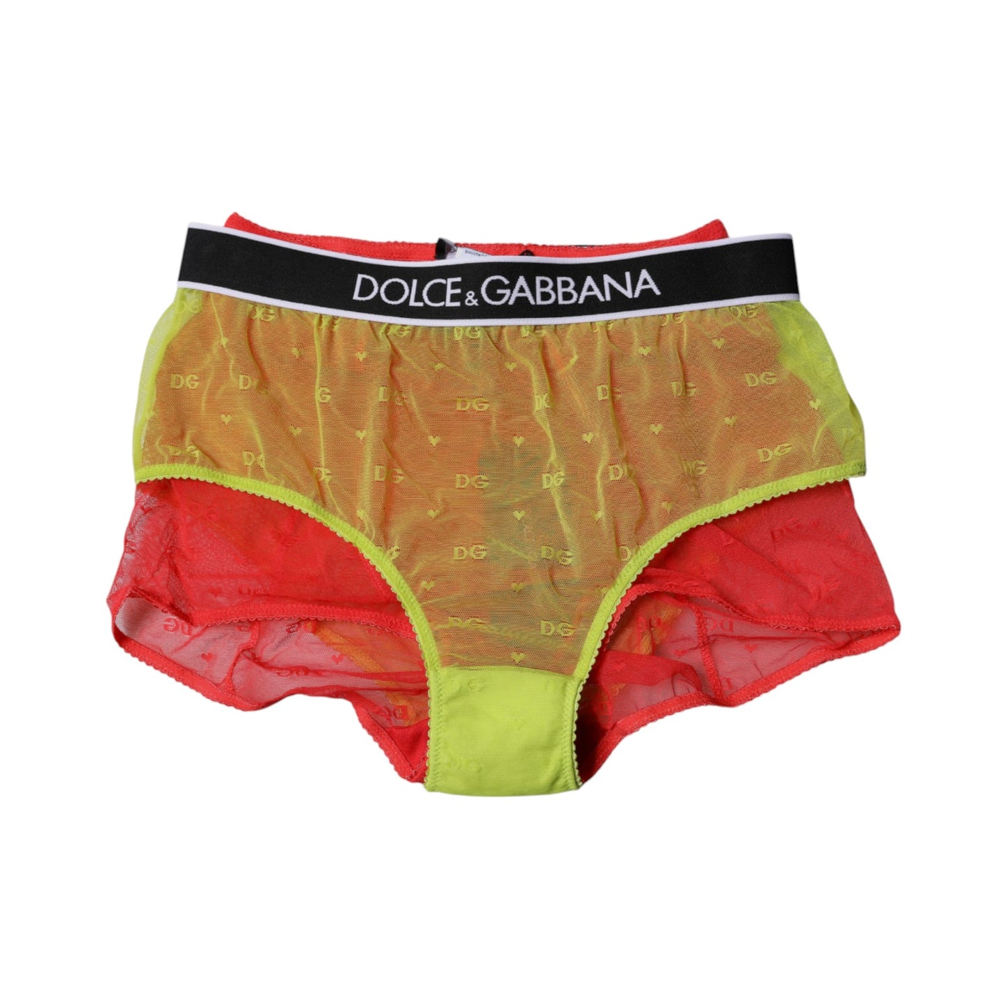 Braguita de tul rojo y amarillo de cintura media