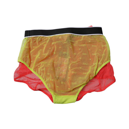 Braguita de tul rojo y amarillo de cintura media
