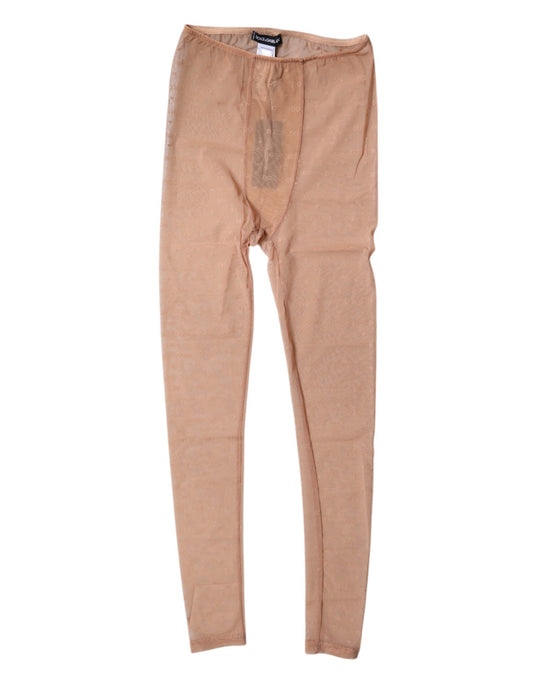 Lencería de encaje con logo beige nude