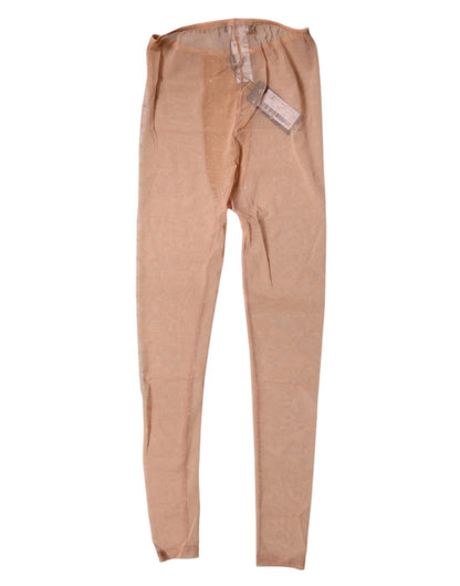 Lencería de encaje con logo beige nude