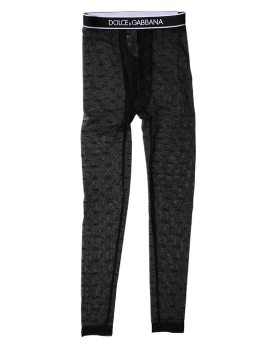 Black Logo Lace Lingerie Tight Pants Underwear