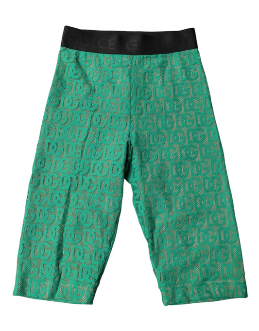 Medias cortas con monograma y logotipo verde