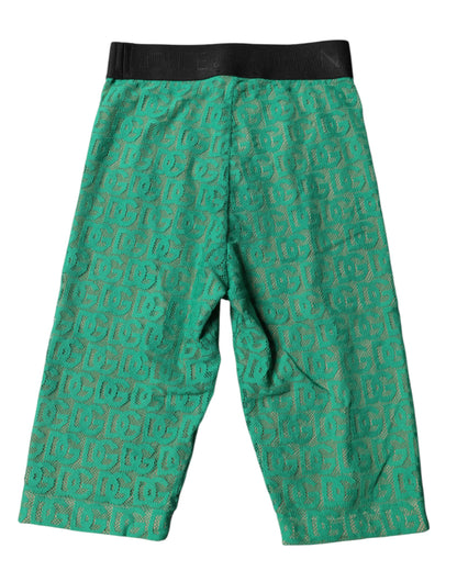 Medias cortas con monograma y logotipo verde
