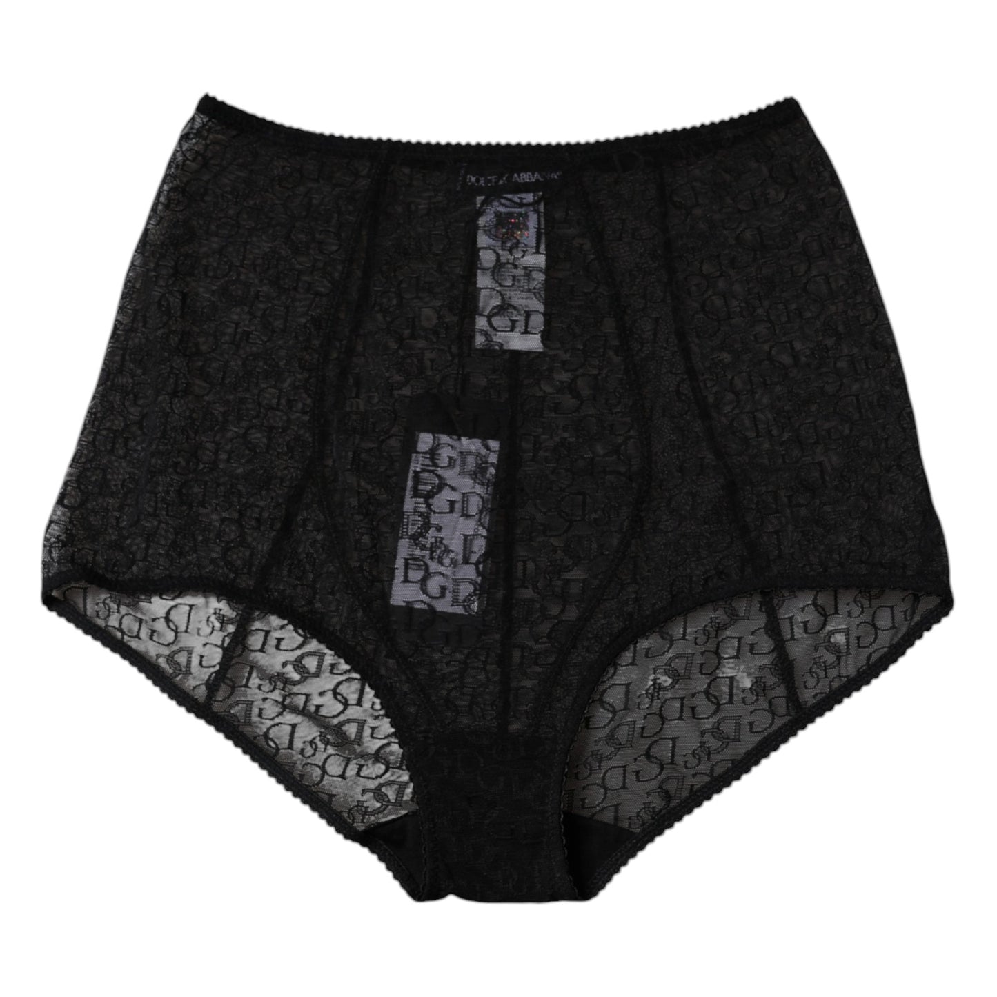 Ropa interior de cintura alta con faja y logotipo negro