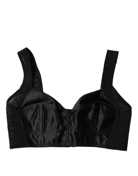 Ropa interior tipo sujetador balconcino de nailon negro