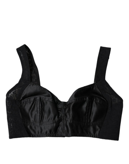 Ropa interior tipo sujetador balconcino de nailon negro