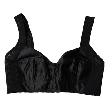 Ropa interior tipo sujetador balconcino de nailon negro