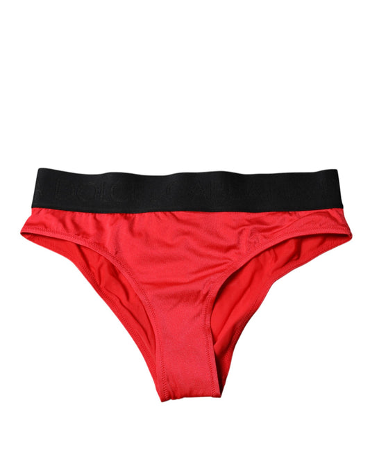 Braguita de cintura media elástica de nailon rojo