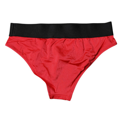 Braguita de cintura media elástica de nailon rojo