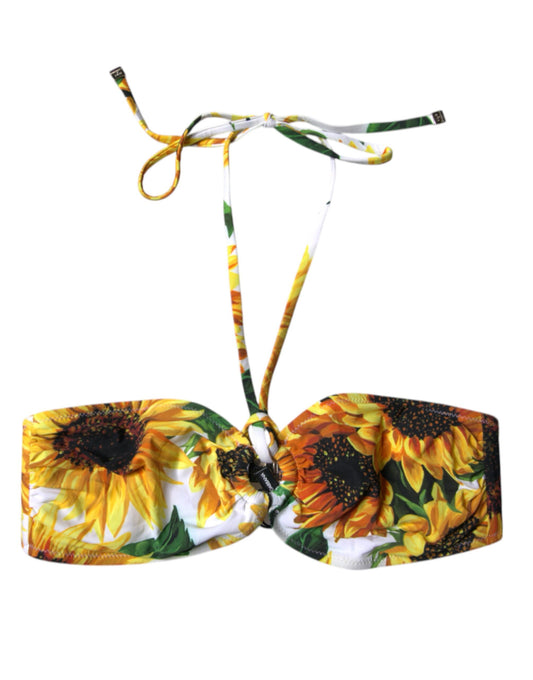 Traje de baño de bikini con cuello halter y estampado floral multicolor