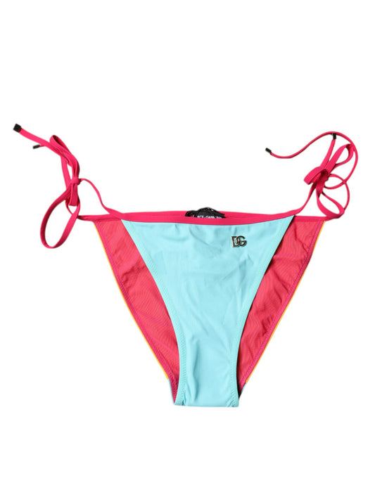 Traje de baño con logo multicolor y parte inferior de bikini