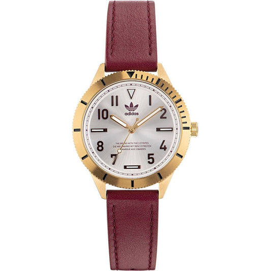 Reloj de cuero rojo