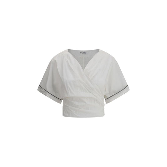 Buckle-knotted waist Blouse