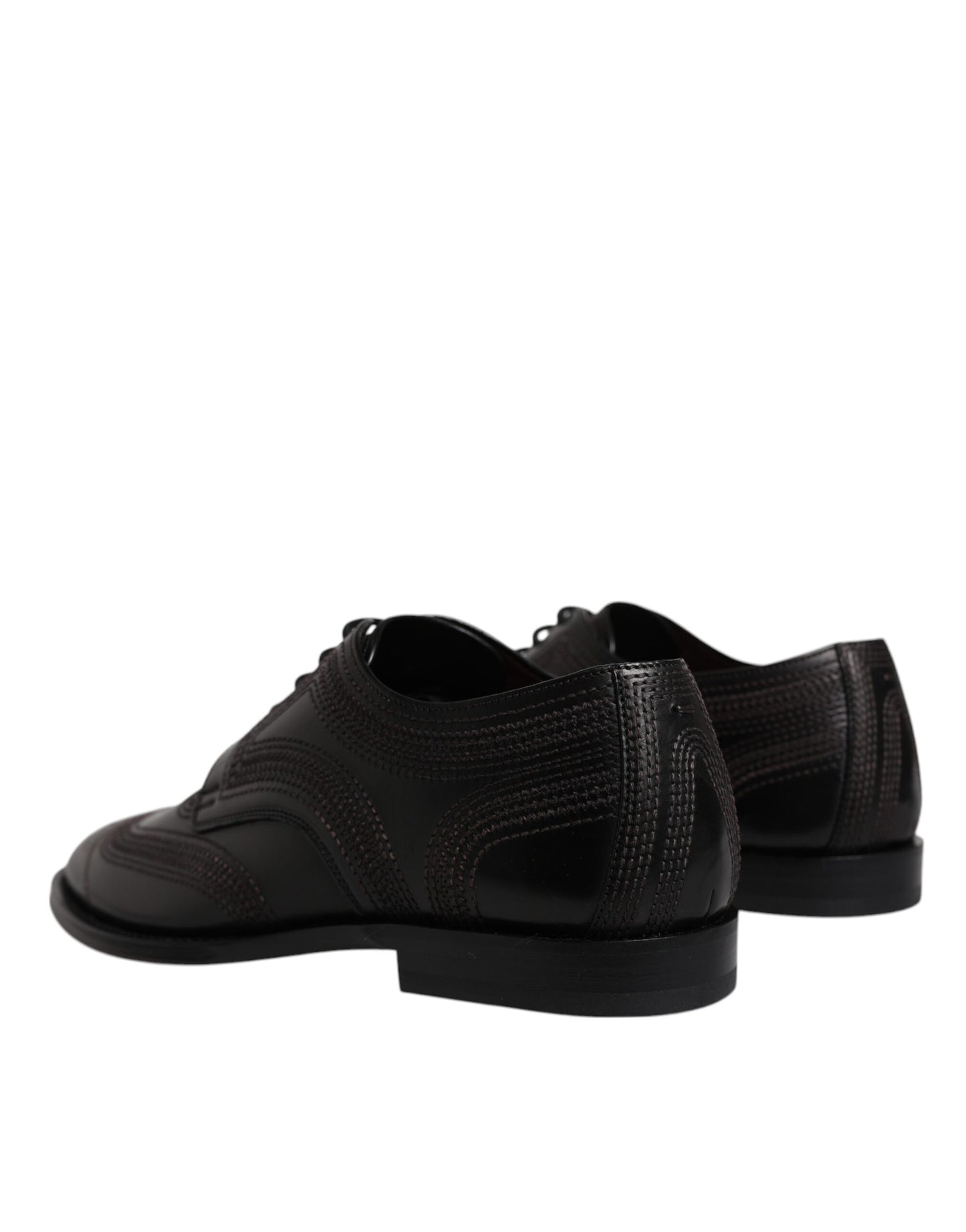 Zapatos de vestir Derby clásicos de cuero con bordado negro