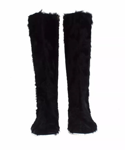 Botas de piel de cordero Xiangao negras