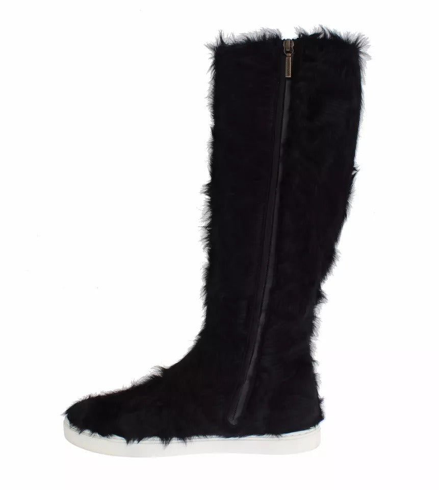 Botas de piel de cordero Xiangao negras
