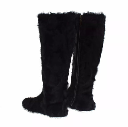 Botas de piel de cordero Xiangao negras