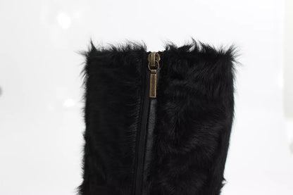 Botas de piel de cordero Xiangao negras