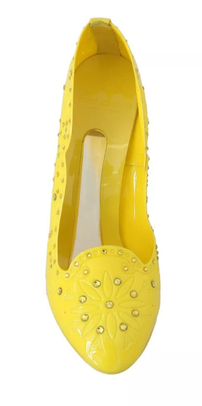Zapatos de CENICIENTA con tacones de cristal amarillo