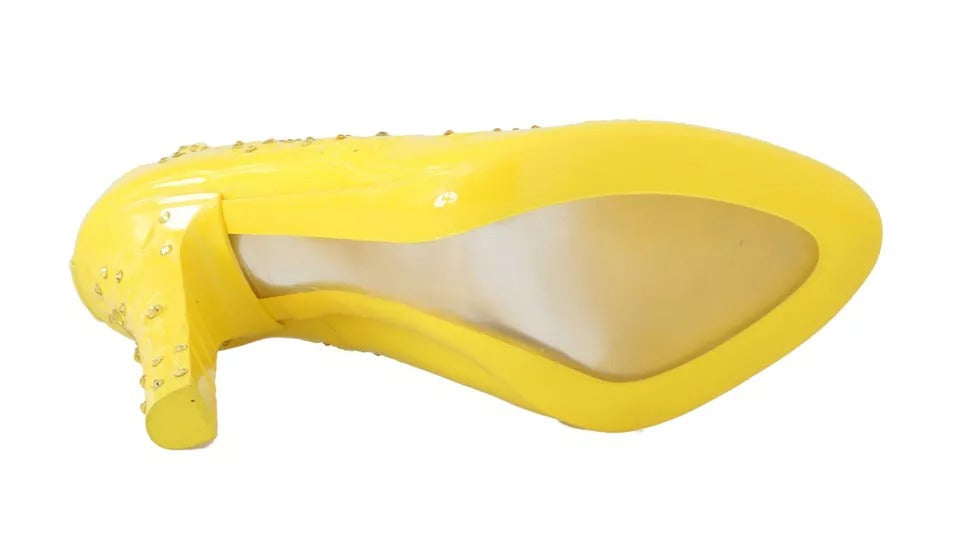 Zapatos de CENICIENTA con tacones de cristal amarillo
