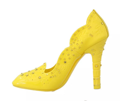 Zapatos de CENICIENTA con tacones de cristal amarillo