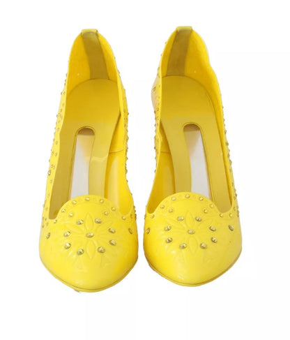Zapatos de CENICIENTA con tacones de cristal amarillo