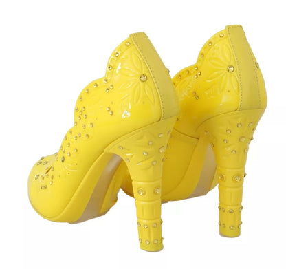 Zapatos de CENICIENTA con tacones de cristal amarillo
