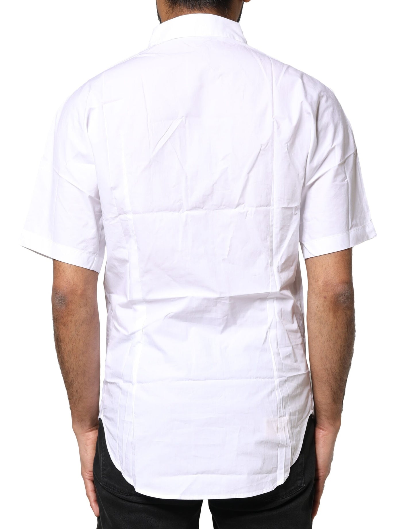 Polo informal de algodón blanco con botones para hombre