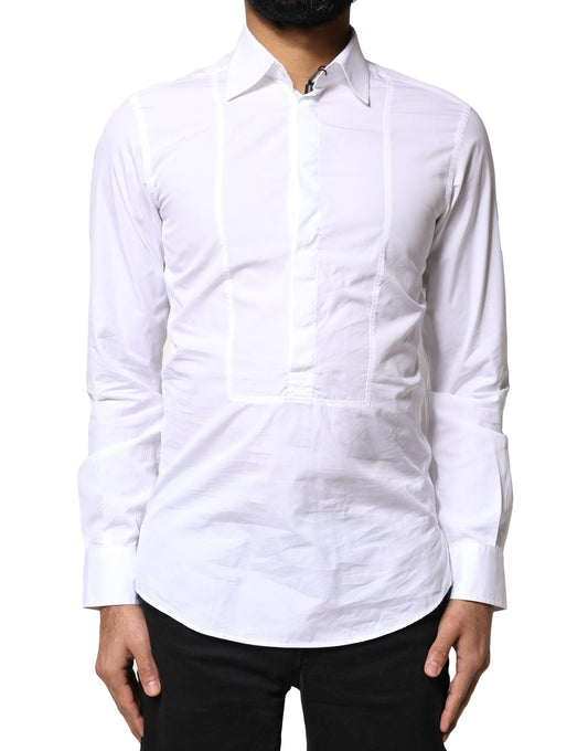 Camisa formal de manga larga de algodón blanco