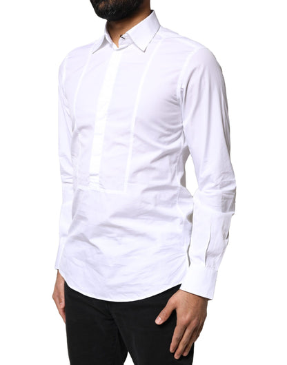 Camisa formal de manga larga de algodón blanco