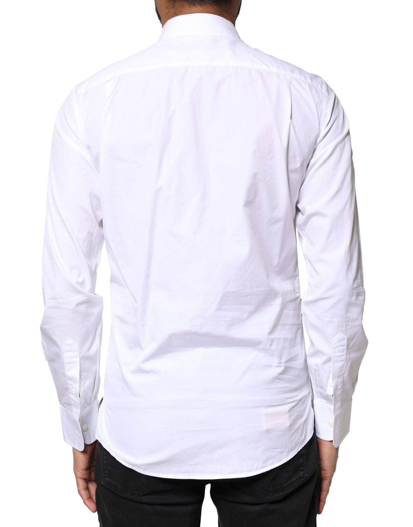 Camisa formal de manga larga de algodón blanco