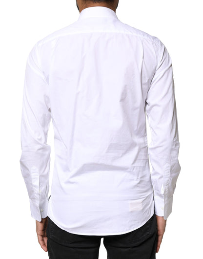 Camisa formal de manga larga de algodón blanco