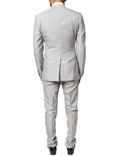 Traje formal de 2 piezas de lana gris claro dorado