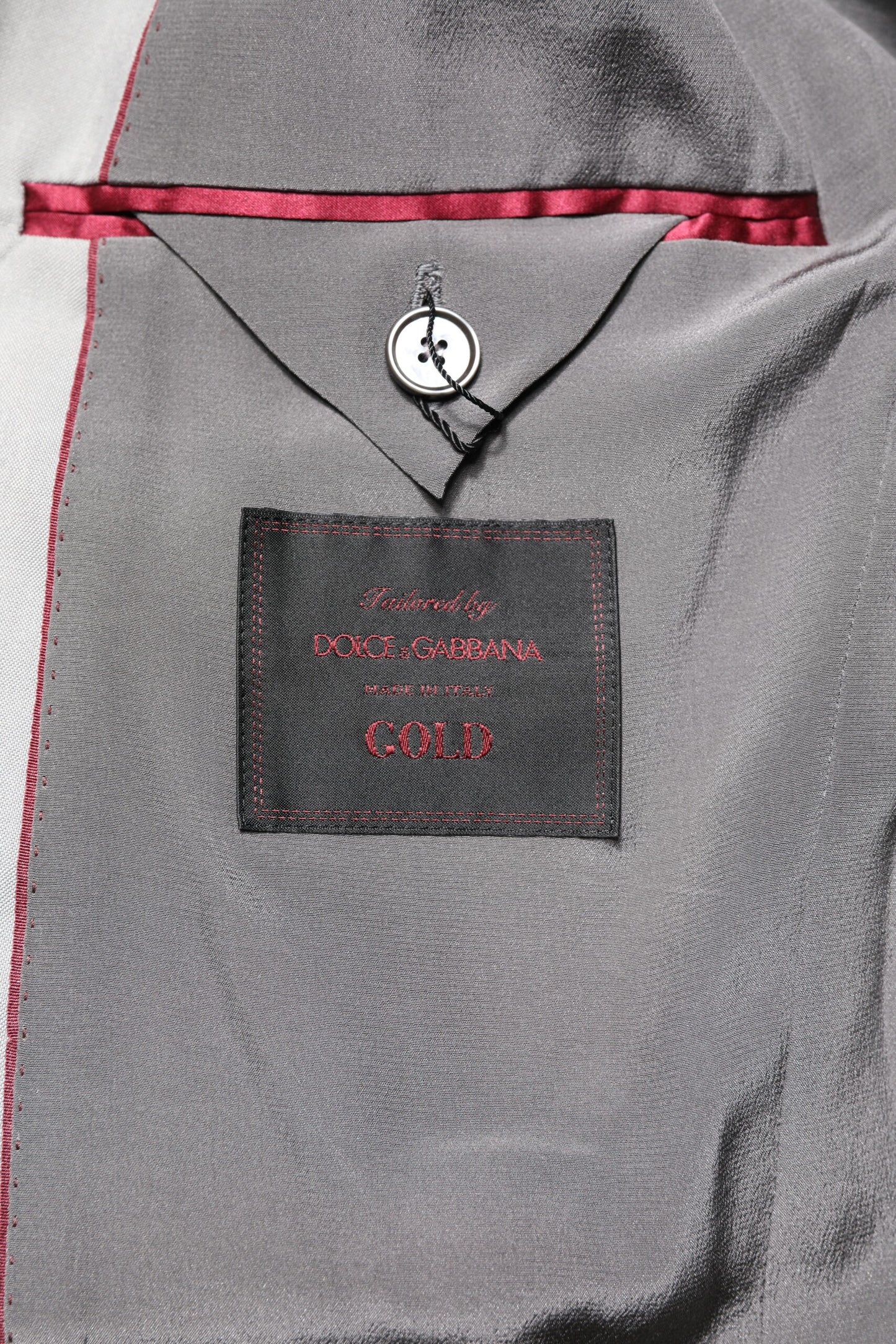Traje formal de 2 piezas de lana gris claro dorado