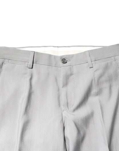 Traje formal de 2 piezas de lana gris claro dorado