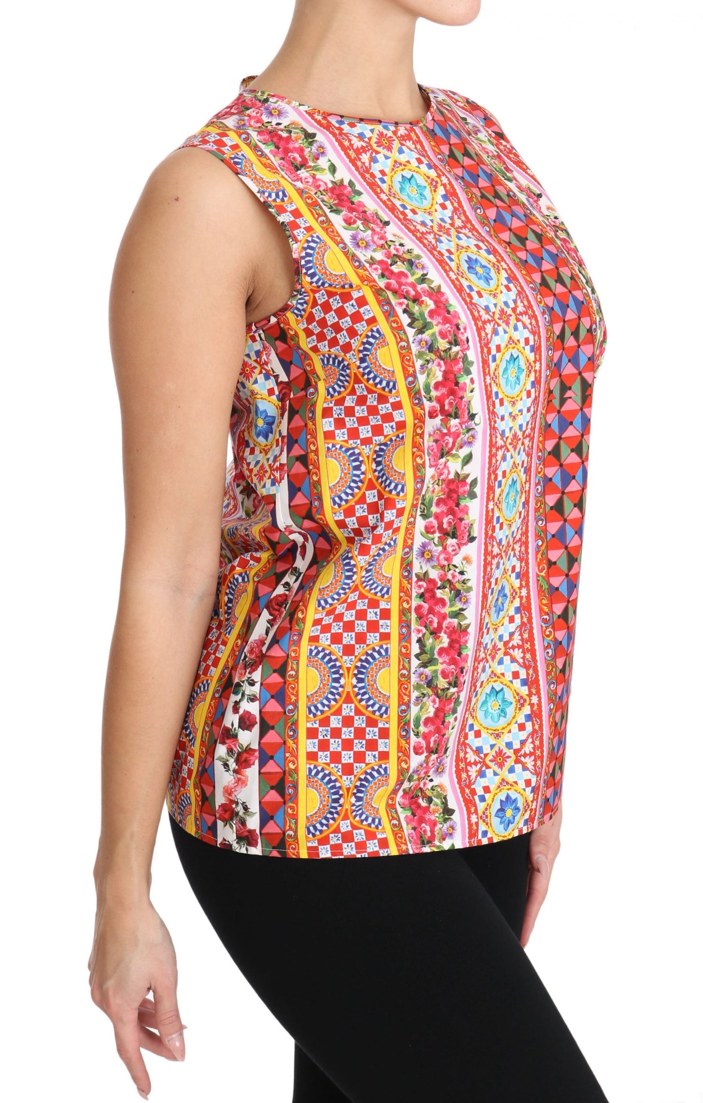 Camiseta de tirantes de algodón puro con estampado de Carretto