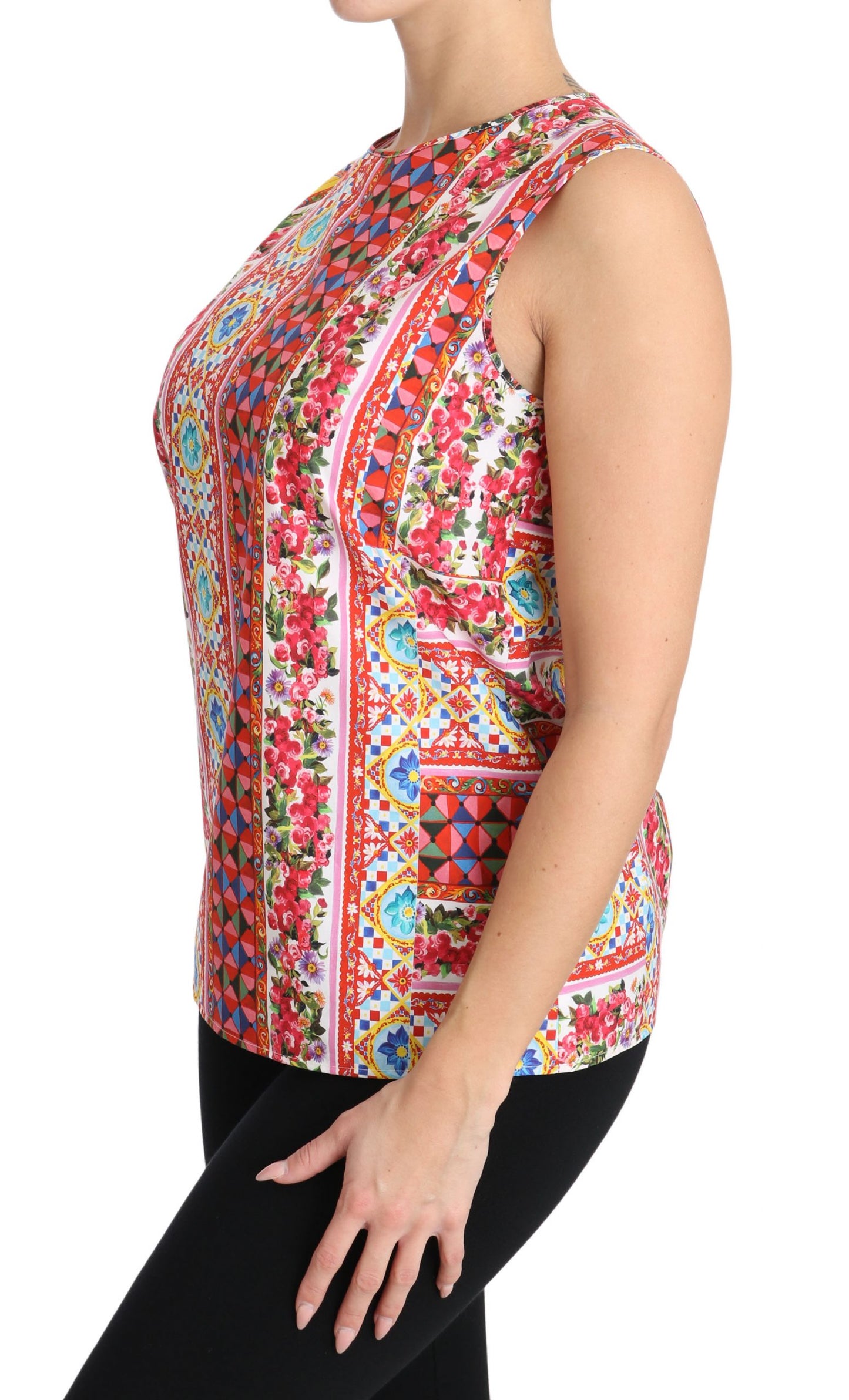 Camiseta de tirantes de algodón puro con estampado de Carretto