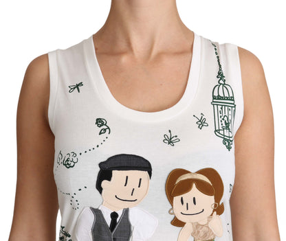 Camisa elegante de seda de algodón blanca sin mangas