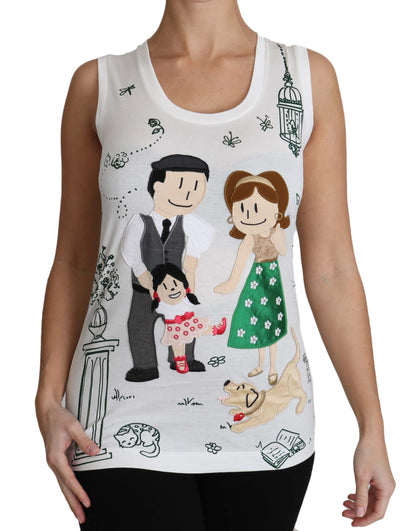 Camisa elegante de seda de algodón blanca sin mangas