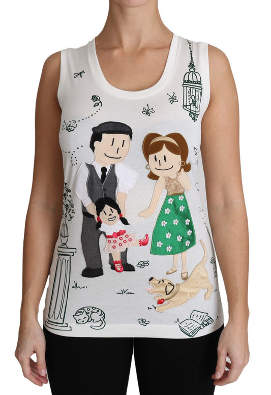 Camisa elegante de seda de algodón blanca sin mangas