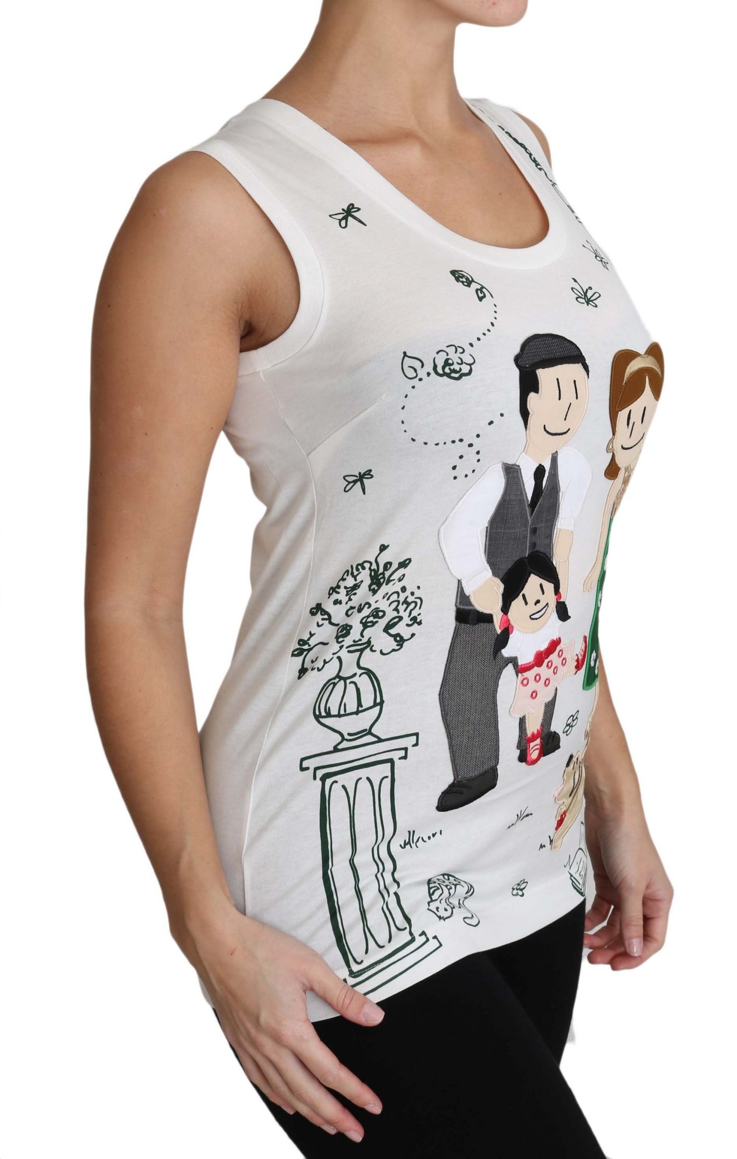 Camisa elegante de seda de algodón blanca sin mangas
