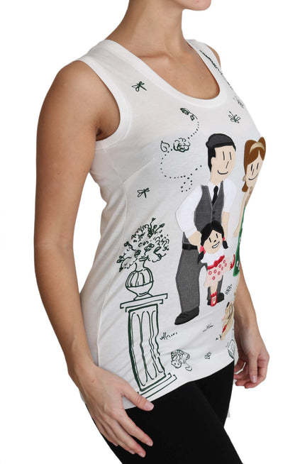 Camisa elegante de seda de algodón blanca sin mangas