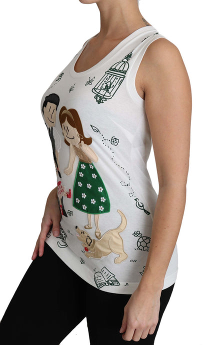 Camisa elegante de seda de algodón blanca sin mangas